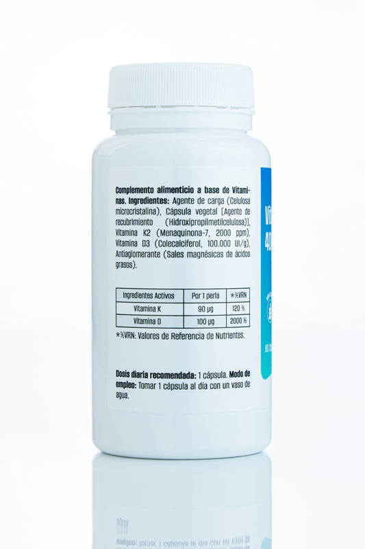 Vitamina D3 (4000UI) + K2 (60 cápsulas)